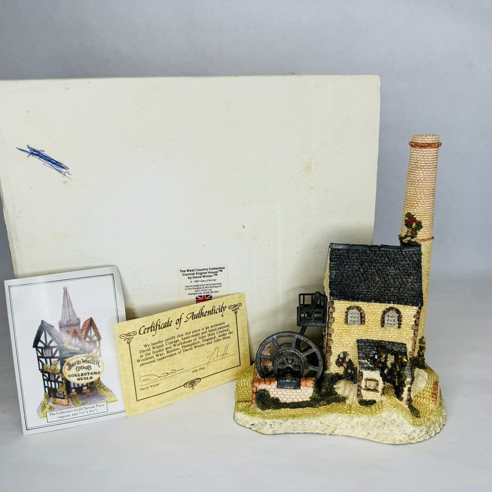 David Winter Cottages Cornish Engine House 1987 West Country Collection w/Box